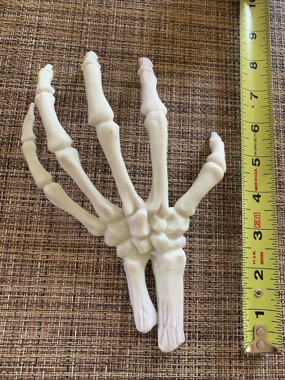 Skeleton Hand Accessory Halloween Seasonal Decor 8.5” Resin Hard Plastic